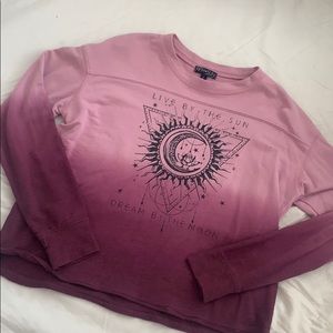 Boho Cropped Long Sleeve Sweatshirt
